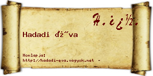 Hadadi Éva névjegykártya